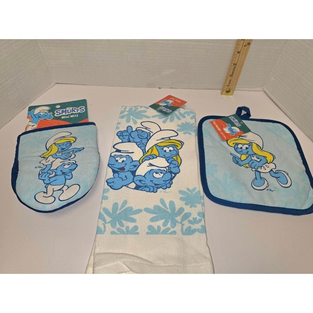 officially licensed The Smurfs kitchen towel potpad pot pad mini pinch mitt